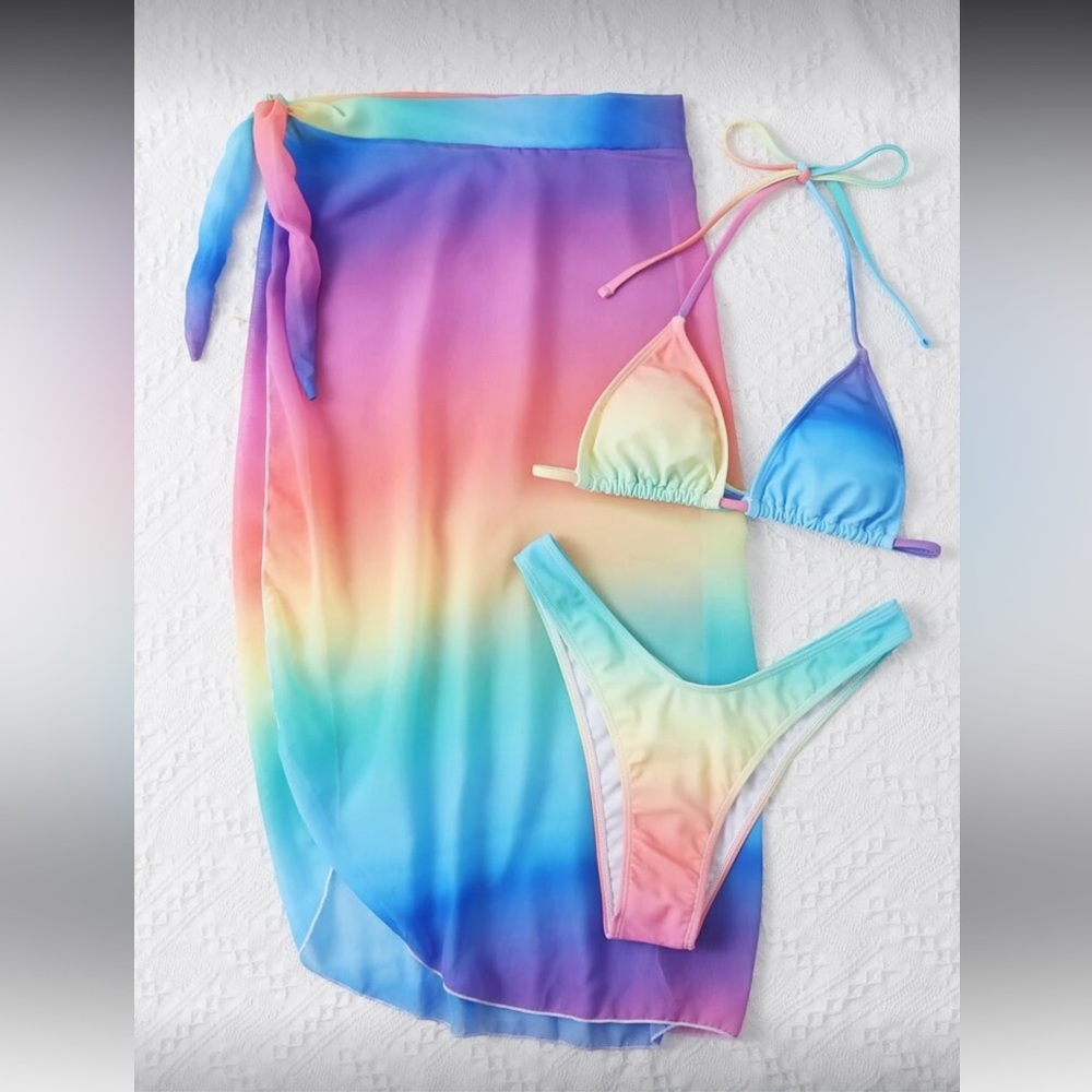 Multicolor Gradient Bikini Set - Picture 3 of 5